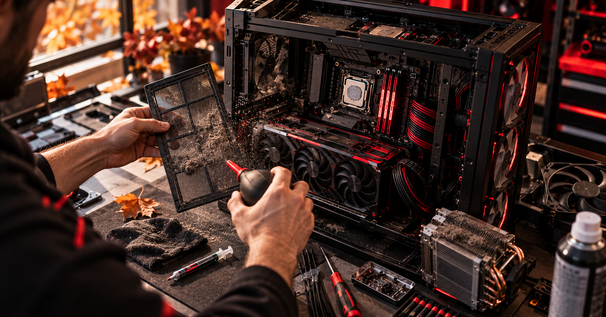 Manutenzione autunnale del PC gaming: pulizia, pasta termica e controlli prima dell'inverno